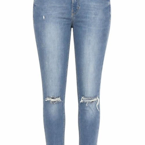 Topshop Womens Blue Cotton Skinny Jeans Size 26 in L27 in Regular Zip - Pockets