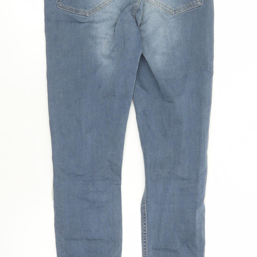 Topshop Womens Blue Cotton Skinny Jeans Size 26 in L27 in Regular Zip - Pockets