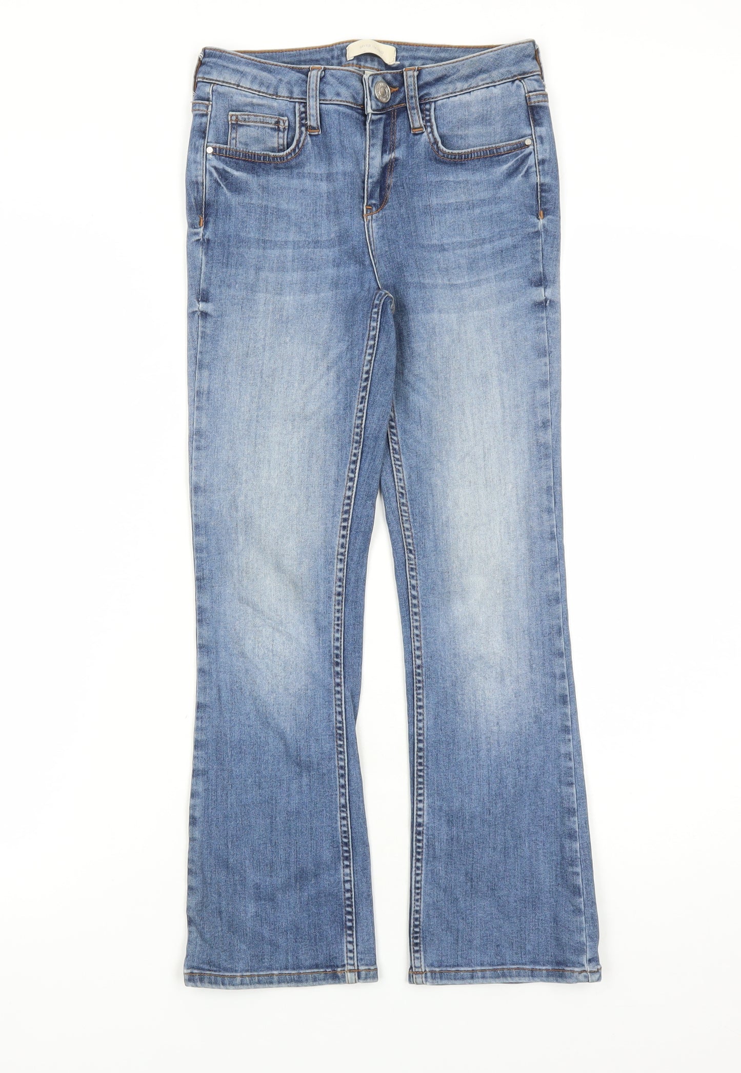 River Island Womens Blue Cotton Bootcut Jeans Size 6 L24 in Regular Zip - po