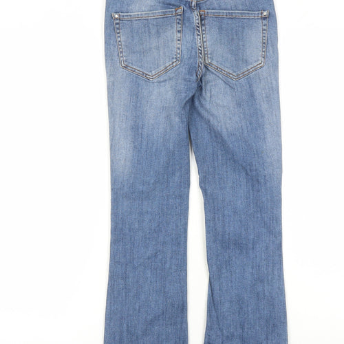 River Island Womens Blue Cotton Bootcut Jeans Size 6 L24 in Regular Zip - po