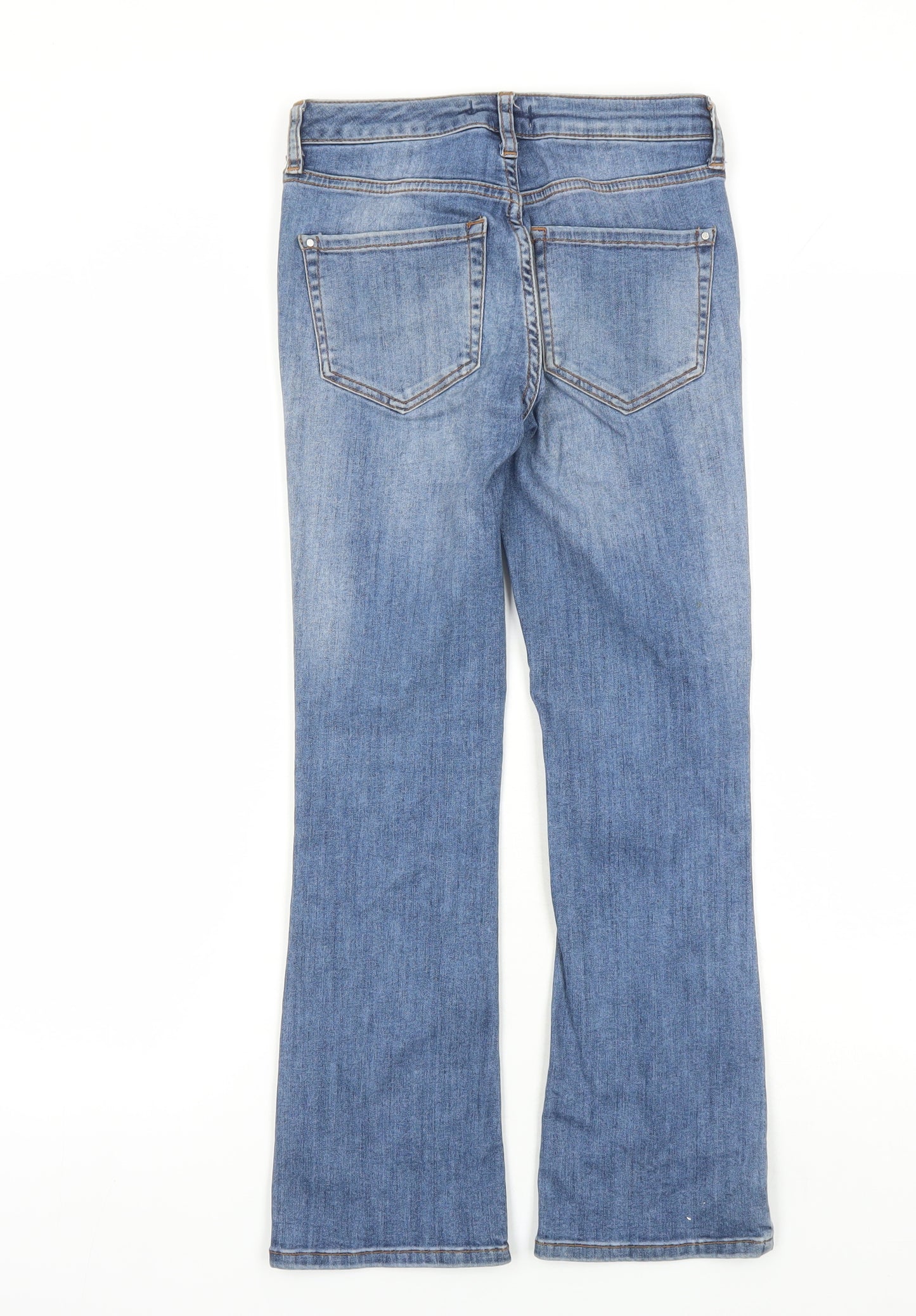 River Island Womens Blue Cotton Bootcut Jeans Size 6 L24 in Regular Zip - po