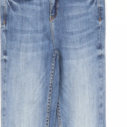 River Island Womens Blue Cotton Bootcut Jeans Size 6 L24 in Regular Zip - po