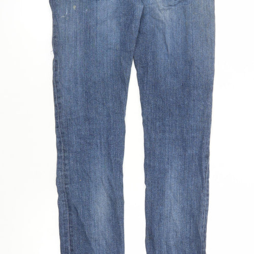 Moschino Womens Blue Polyester Straight Jeans Size 28 in L31 in Regular Zip - Skull Detail