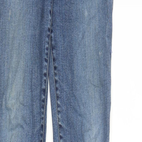 Moschino Womens Blue Polyester Straight Jeans Size 28 in L31 in Regular Zip - Skull Detail