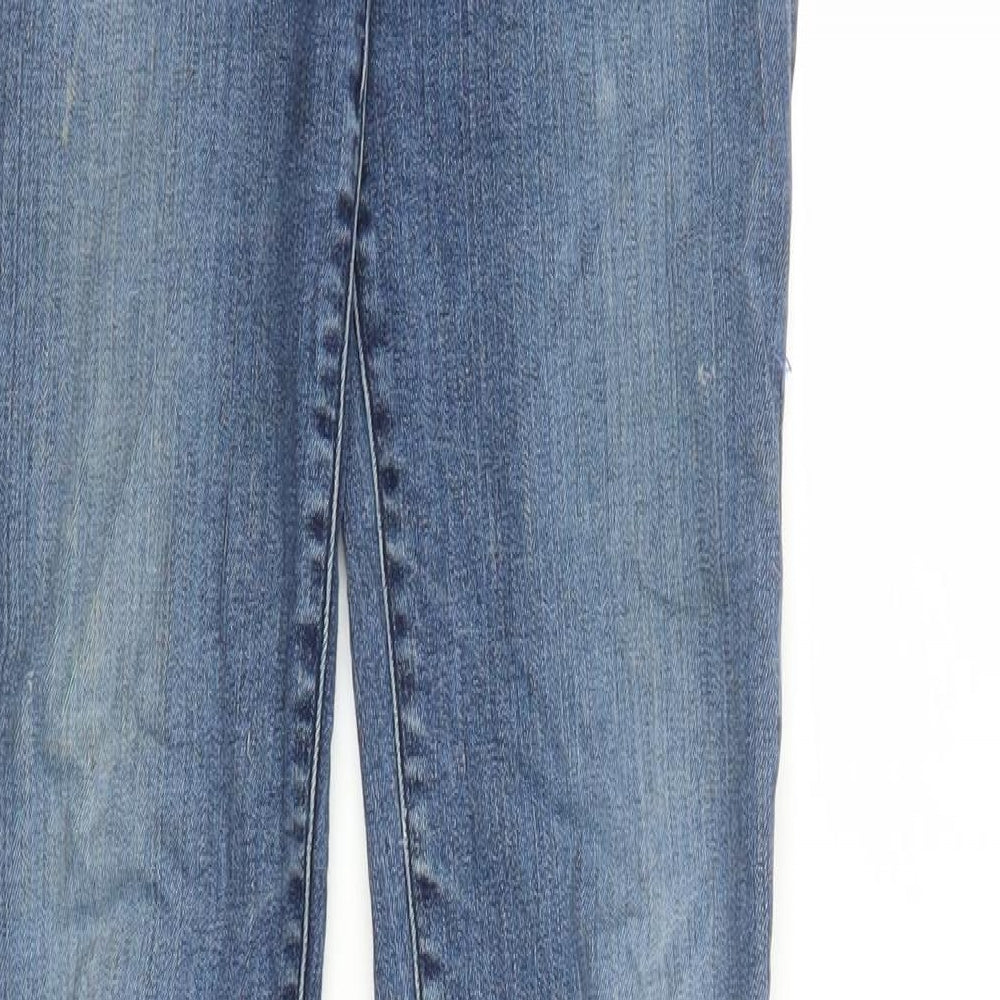 Moschino Womens Blue Polyester Straight Jeans Size 28 in L31 in Regular Zip - Skull Detail