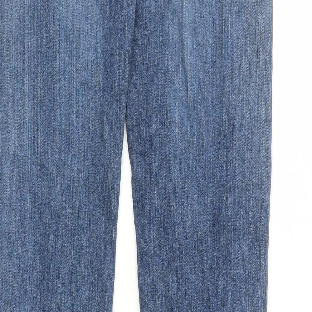 Moschino Womens Blue Polyester Straight Jeans Size 28 in L31 in Regular Zip - Skull Detail
