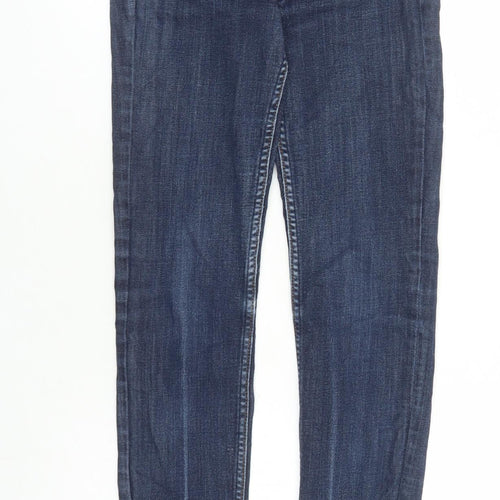 H&M Womens Blue Cotton Skinny Jeans Size 26 in L27 in Regular Zip - Zip Detail On Ankle