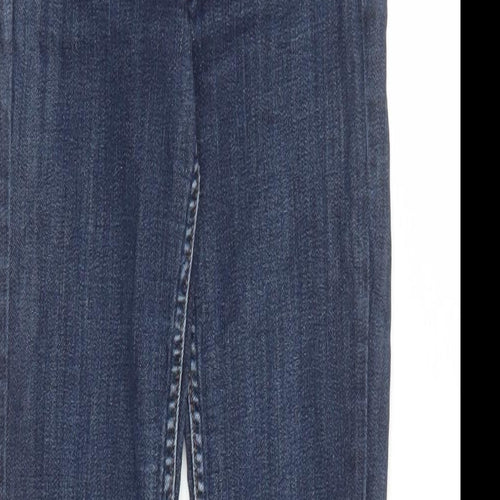 H&M Womens Blue Cotton Skinny Jeans Size 26 in L27 in Regular Zip - Zip Detail On Ankle