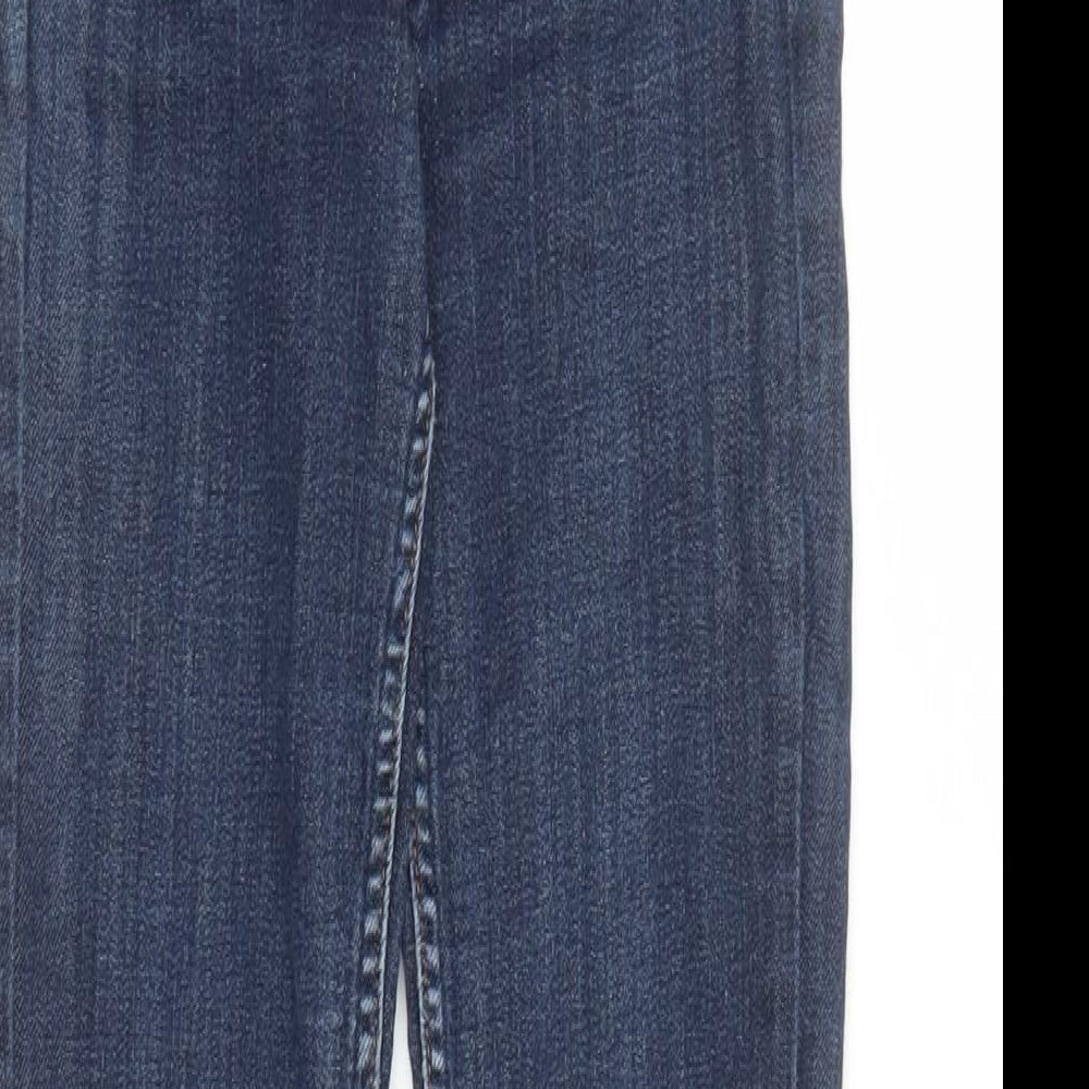 H&M Womens Blue Cotton Skinny Jeans Size 26 in L27 in Regular Zip - Zip Detail On Ankle