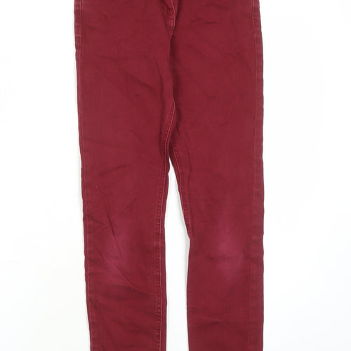 Johnnie B Girls Red Cotton Straight Jeans Size 12 Years L25 in Regular Zip - Pockets