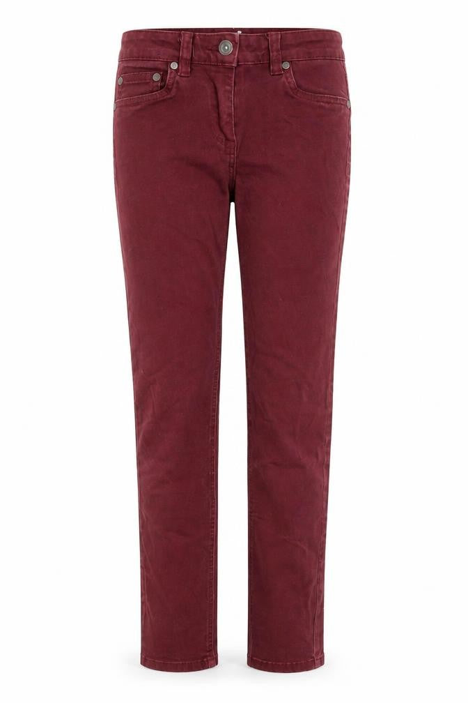 Johnnie B Girls Red Cotton Straight Jeans Size 12 Years L25 in Regular Zip - Pockets