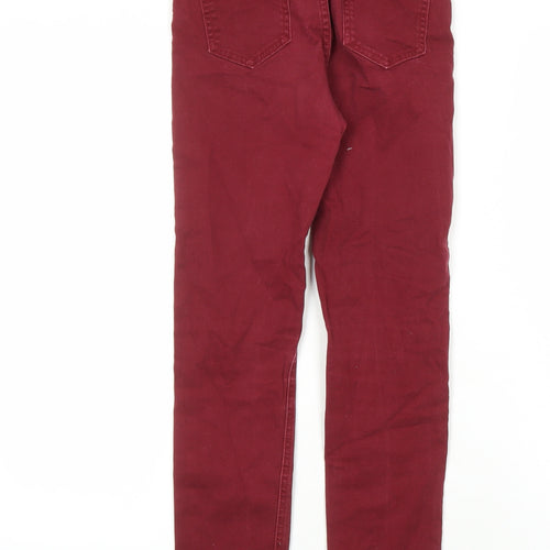 Johnnie B Girls Red Cotton Straight Jeans Size 12 Years L25 in Regular Zip - Pockets