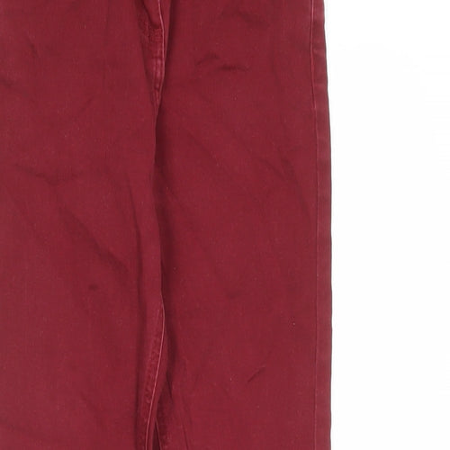 Johnnie B Girls Red Cotton Straight Jeans Size 12 Years L25 in Regular Zip - Pockets