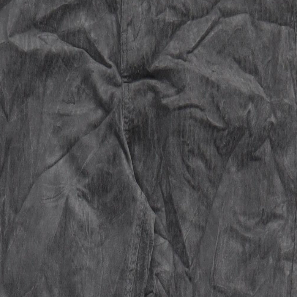 marks and Womens Grey Cotton Trousers Size 18 L31 in Regular Zip - Pockets