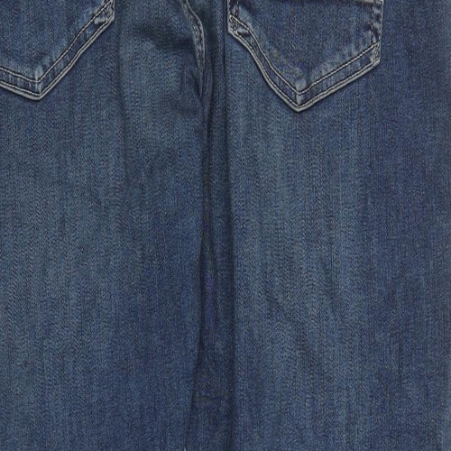 Marks and Spencer Mens Blue Polyester Straight Jeans Size 40 in L31 in Slim Zip - Pockets