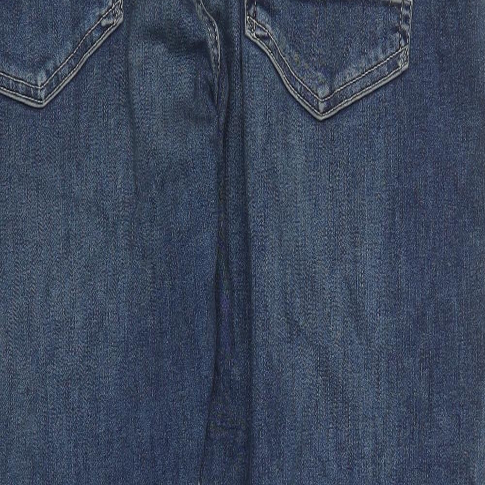 Marks and Spencer Mens Blue Polyester Straight Jeans Size 40 in L31 in Slim Zip - Pockets