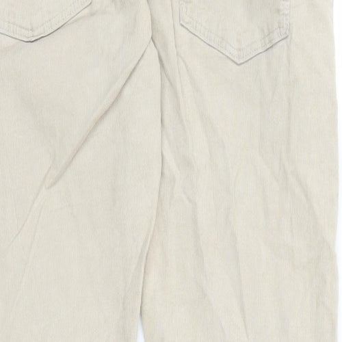 Marks and Spencer Mens Beige Cotton Trousers Size 34 in L31 in Slim Zip - Pockets