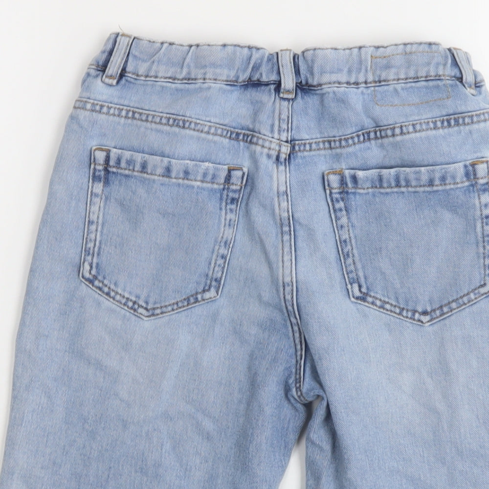 Marks and Spencer Boys Blue Cotton Bermuda Shorts Size 11-12 Years Regular Zip