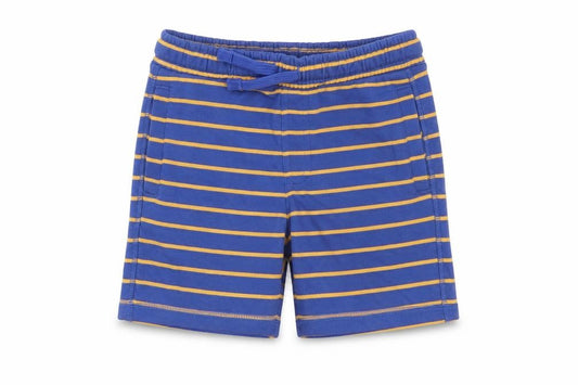Marks and Spencer Boys Black Striped Cotton Sweat Shorts Size 5-6 Years Regular Drawstring