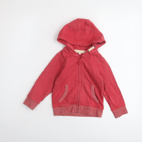 Marks and Spencer Boys Orange Cotton Full Zip Hoodie Size 2 Years Zip