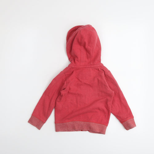 Marks and Spencer Boys Orange Cotton Full Zip Hoodie Size 2 Years Zip