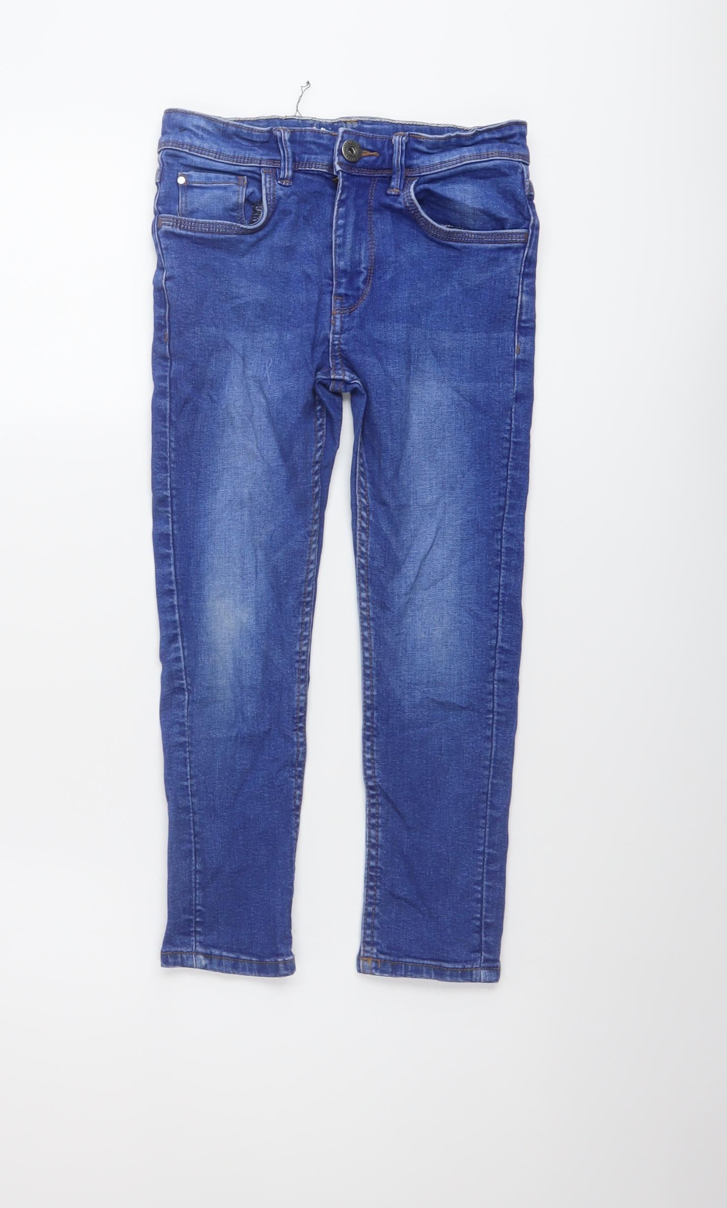 Matalan Boys Blue Cork Skinny Jeans Size 7 Years Regular Button