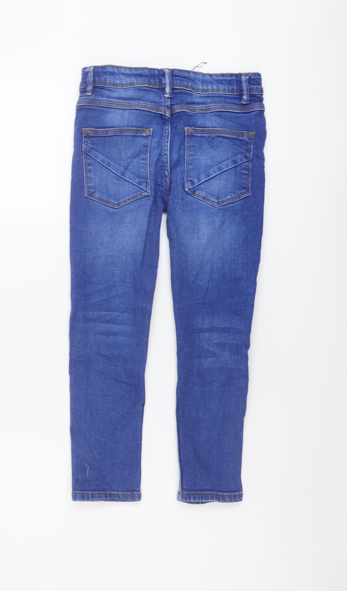 Matalan Boys Blue Cork Skinny Jeans Size 7 Years Regular Button