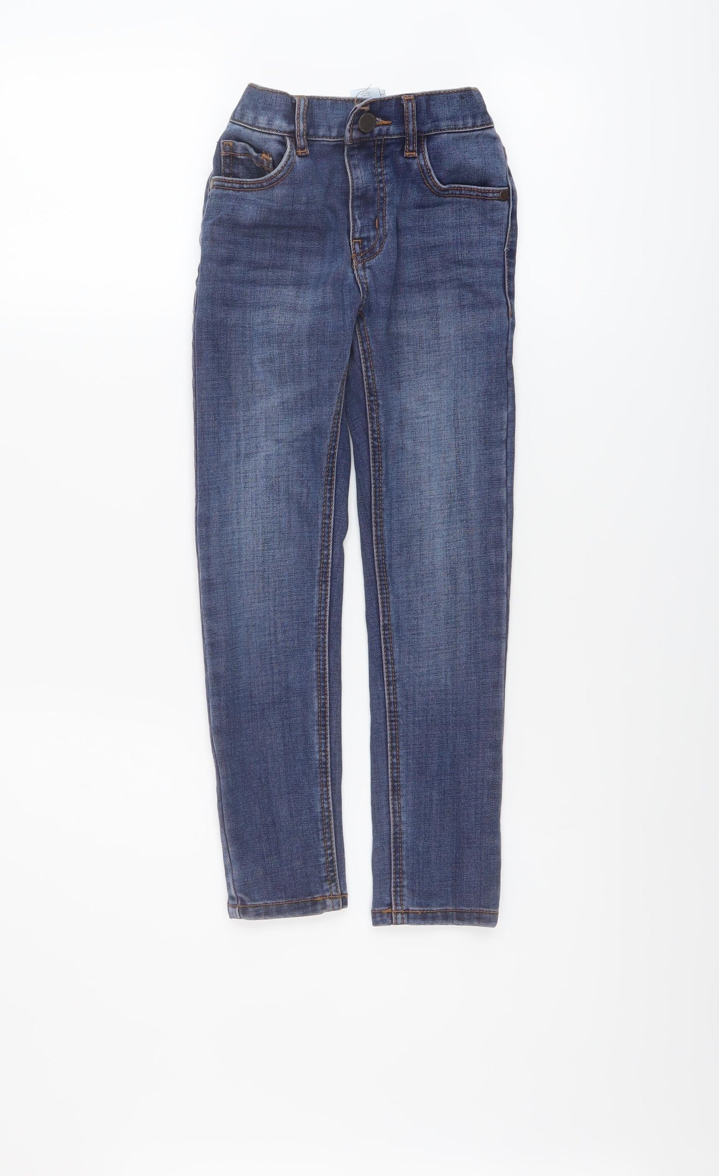 NEXT Boys Blue Cotton Skinny Jeans Size 6 Years Regular Button