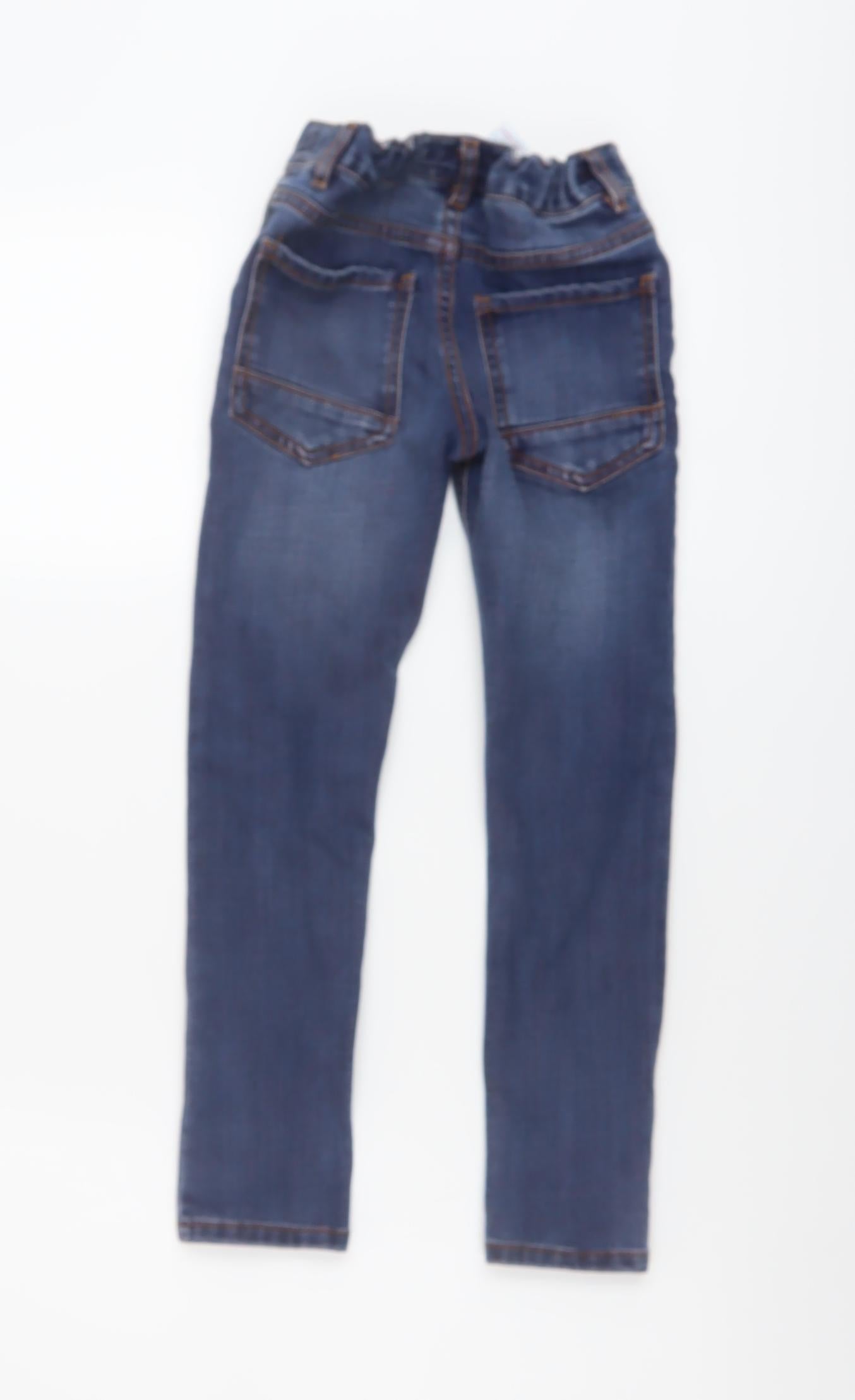 NEXT Boys Blue Cotton Skinny Jeans Size 6 Years Regular Button