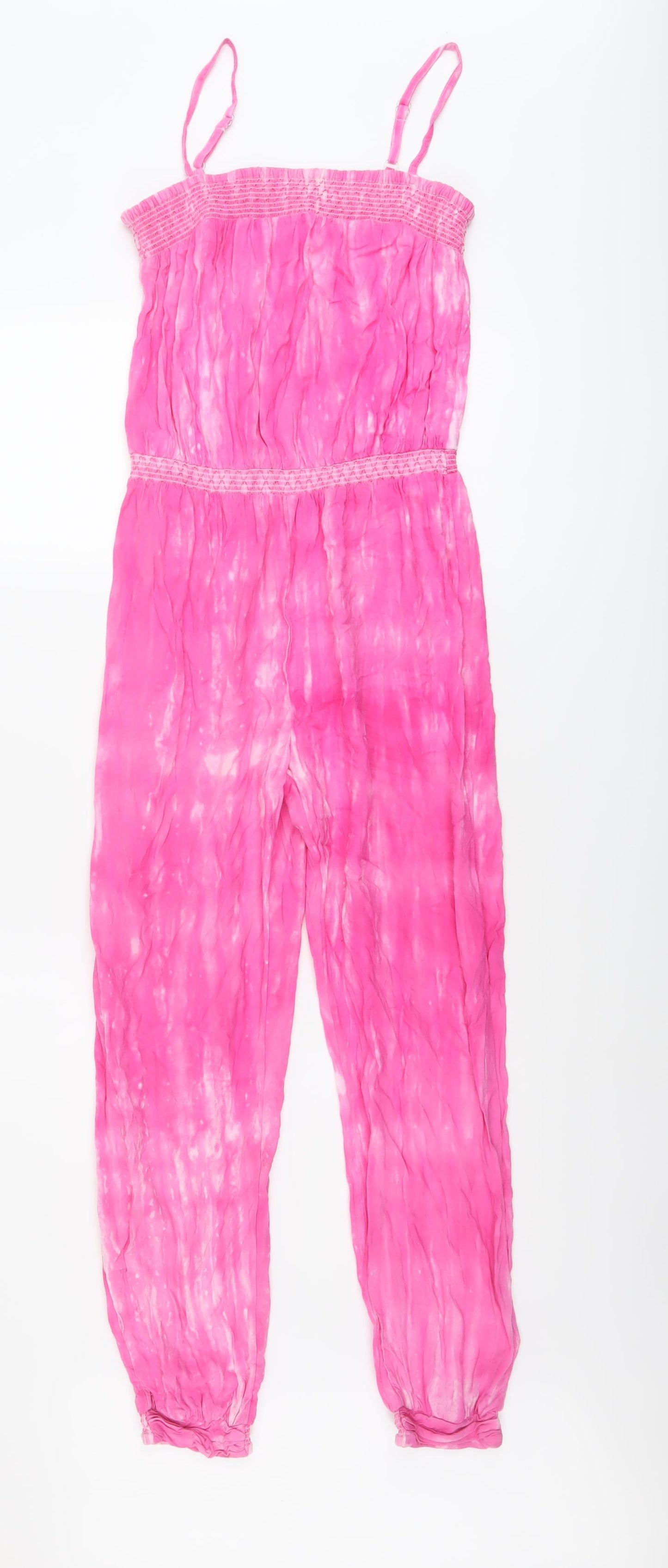 Monsoon Girls Pink Viscose Jumpsuit One-Piece Size 12-13 Years Pullover