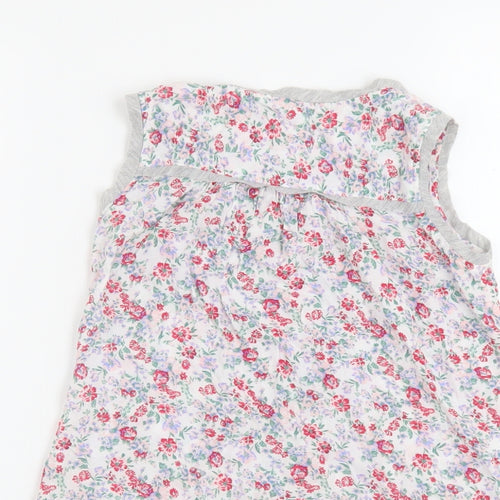 Zra Girls Multicoloured Floral Polyester Basic Tank Size 5-6 Years Round Neck Button