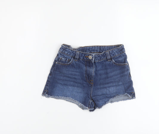 NEXT Girls Black Cotton Hot Pants Shorts Size 9 Years Regular Zip