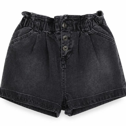 TU Girls Grey Cotton Paperbag Shorts Size 9 Years Regular Zip
