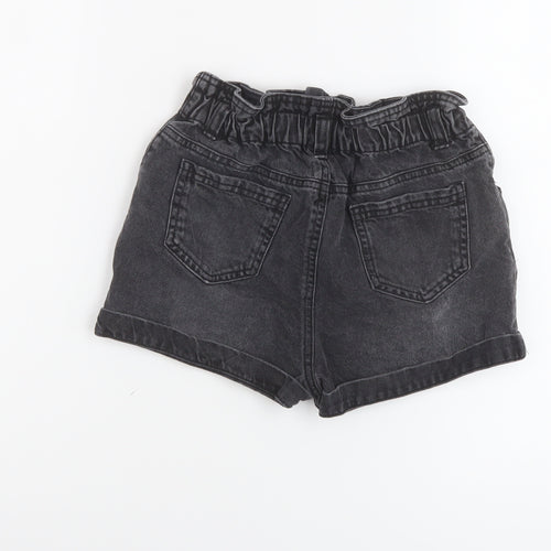 TU Girls Grey Cotton Paperbag Shorts Size 9 Years Regular Zip