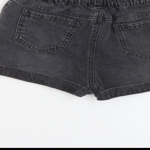TU Girls Grey Cotton Paperbag Shorts Size 9 Years Regular Zip