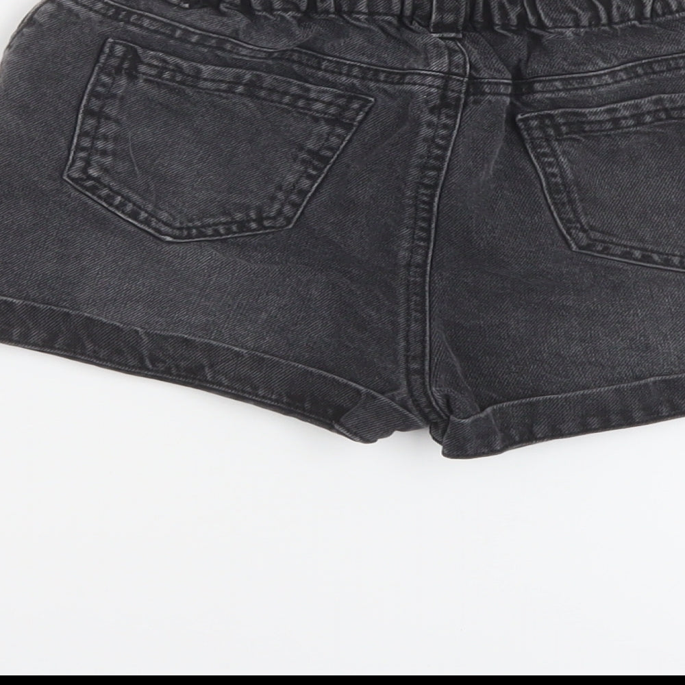 TU Girls Grey Cotton Paperbag Shorts Size 9 Years Regular Zip