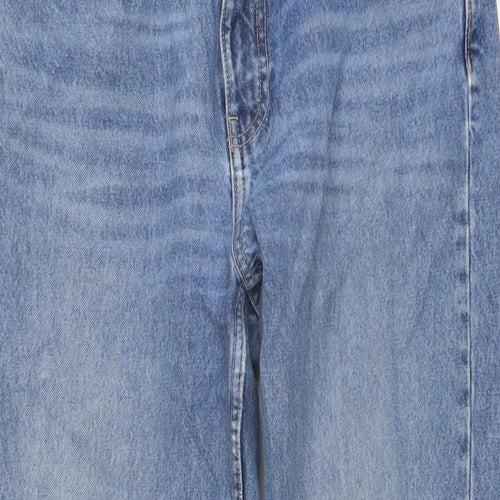 Zara Womens Blue Cotton Straight Jeans Size 8 L25 in Regular Button