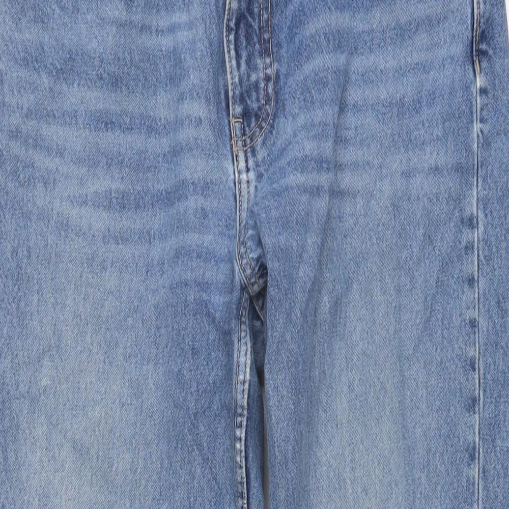 Zara Womens Blue Cotton Straight Jeans Size 8 L25 in Regular Button