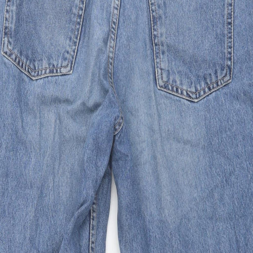 Zara Womens Blue Cotton Straight Jeans Size 8 L25 in Regular Button