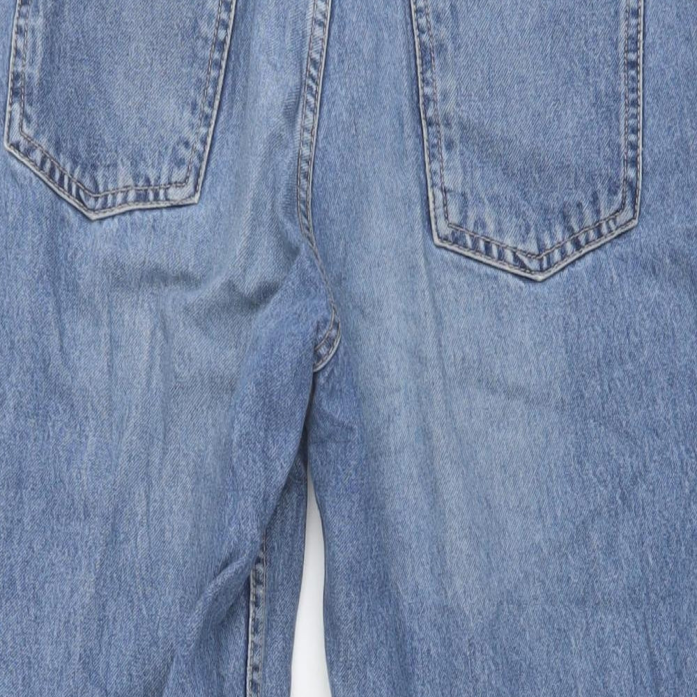 Zara Womens Blue Cotton Straight Jeans Size 8 L25 in Regular Button