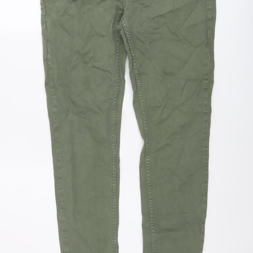 Red Herring Womens Green Cotton Skinny Jeans Size 14 L29 in Regular Button