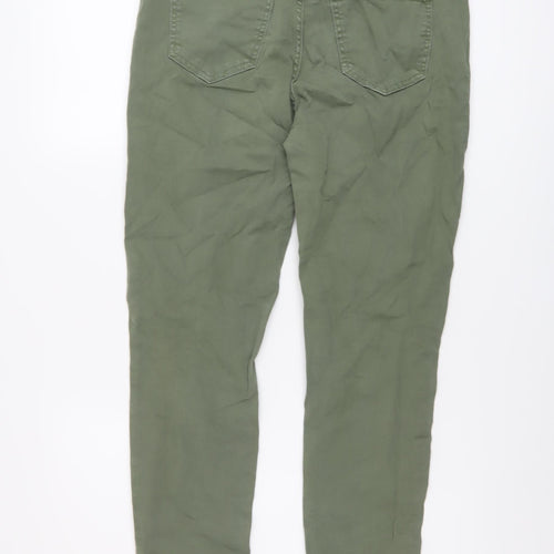 Red Herring Womens Green Cotton Skinny Jeans Size 14 L29 in Regular Button
