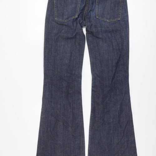 Fcuk Womens Blue Cotton Flared Jeans Size 10 L32 in Regular Button