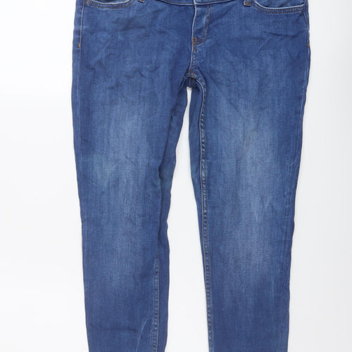 Zara Womens Blue Cotton Skinny Jeans Size L L26 in Regular Button