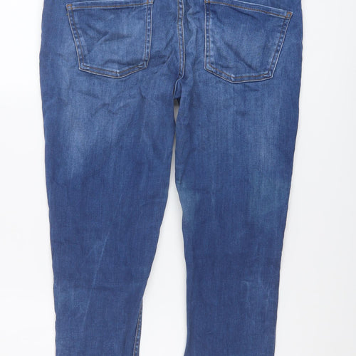 Zara Womens Blue Cotton Skinny Jeans Size L L26 in Regular Button