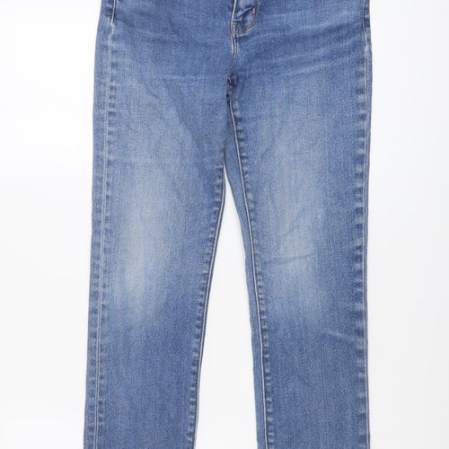 Levi's Womens Blue Cotton Straight Jeans Size 27 in L28 in Regular Button