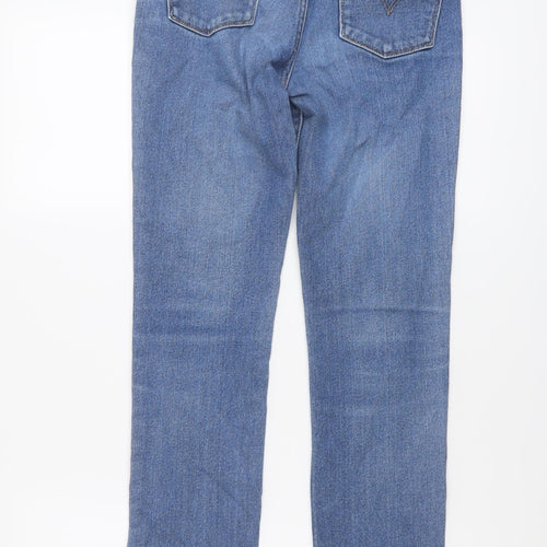 Levi's Womens Blue Cotton Straight Jeans Size 27 in L28 in Regular Button