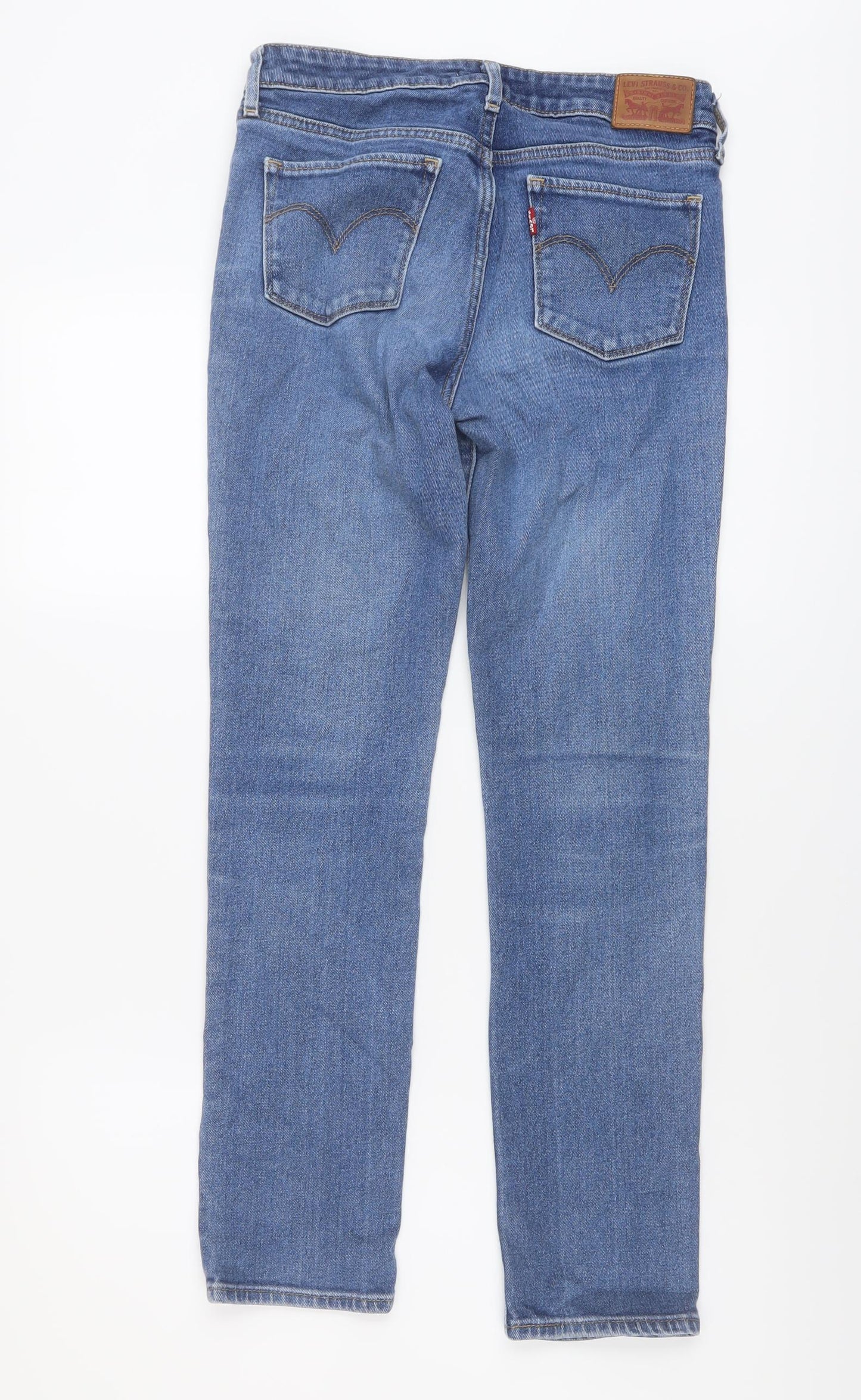 Levi's Womens Blue Cotton Straight Jeans Size 27 in L28 in Regular Button