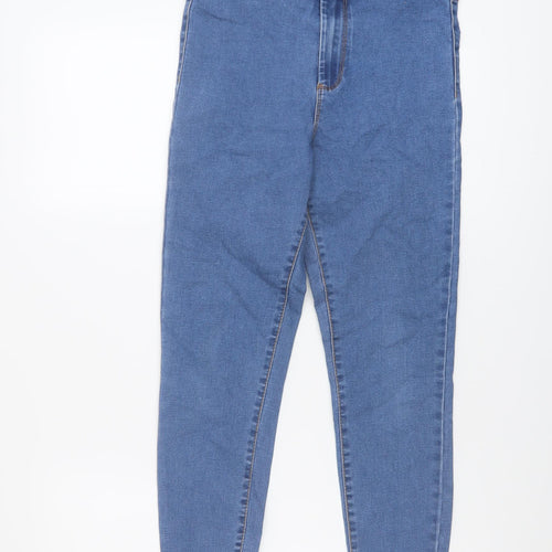 Denim & Co. Womens Blue Cotton Skinny Jeans Size 12 L24 in Regular Button