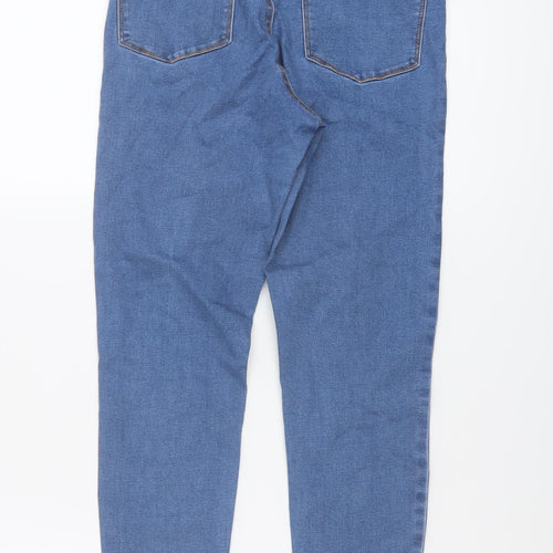Denim & Co. Womens Blue Cotton Skinny Jeans Size 12 L24 in Regular Button